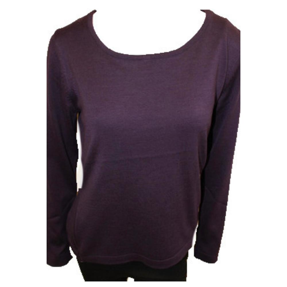 NEW ANGEL long sleeve scoop top in plum